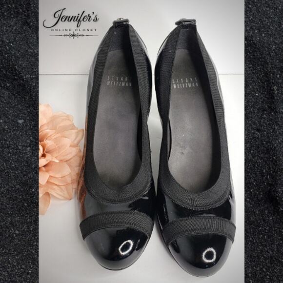 3/$30 Stuart Weitzman Women's Black Patent Leather Heels Size 7.5 - Picture 4 of 13